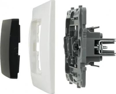 Механизм выключателя 1-клавишный СП Etika 10АX безвинтовые зажимы антрацит 672601 – фото 7