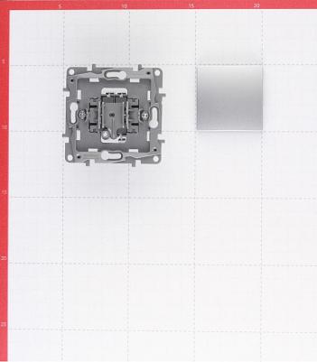 Переключатель Etika одноклавишный встраиваемый алюминий (672405) – фото 6