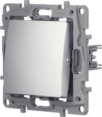 Переключатель Etika одноклавишный встраиваемый алюминий (672405) – фото 7