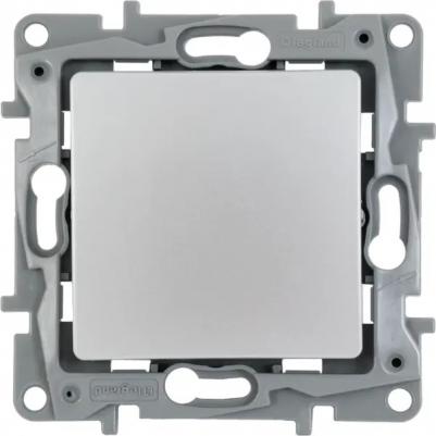 Переключатель Etika одноклавишный встраиваемый алюминий (672405)