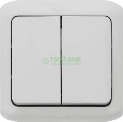 Выключатель 2-кл. ОП Quteo 10А IP44 250В 10AX сер. Leg 782332 – фото 7