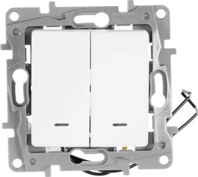 Выключатель 2кл свет белый ETIKA