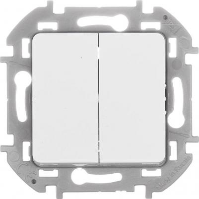 Выключатель двухклавишный Inspiria 10А IP20 механизм cкрытого монтажа белый