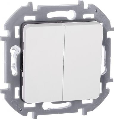 Выключатель двухклавишный Inspiria 10А IP20 механизм cкрытого монтажа белый – фото 7