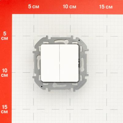 Выключатель двухклавишный Inspiria 10А IP20 механизм cкрытого монтажа белый – фото 11