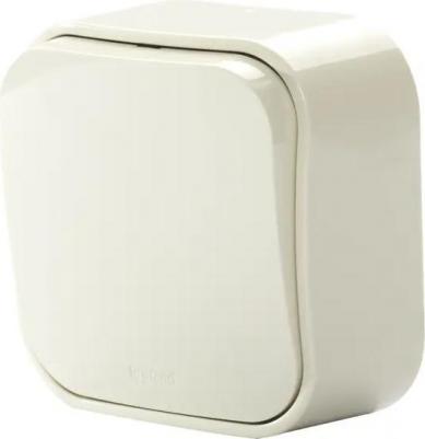 Выключатель одноклавишный "ОП 10 АХ Quteo", слоновая кость – фото 1