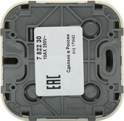 Выключатель одноклавишный "ОП 10 АХ Quteo", слоновая кость – фото 6