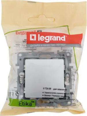 Выключатель проходной встраиваемый Etika 1 клавиша, цвет алюминий – фото 4