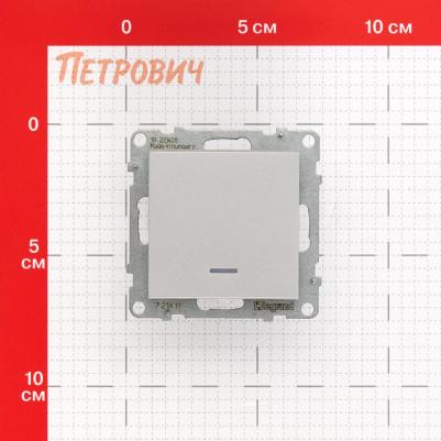 Выключатель Suno одноклавишный встраиваемый алюминий с подсветкой – фото 3