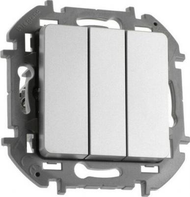 Выключатель трехклавишный INSPIRIA, 20 AX, 250 В, Алюминий – фото 3