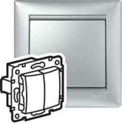 Выключатель Valena 694337 двухклавишный скрытая установка алюминий – фото 5