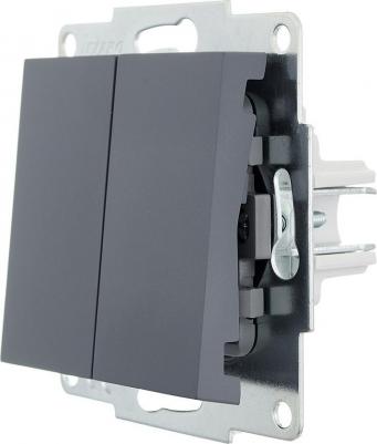 Двойной выключатель VESNA графит 742-3488-101 – фото 2