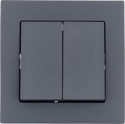 Двойной выключатель VESNA графит 742-3488-101 – фото 4