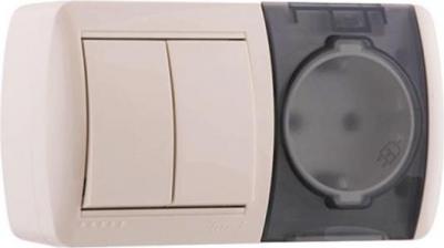 Двухклавишный выключатель и розетка NATA 4620752747952 – фото 3