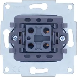 Выключатель проходной встраиваемый Vesna 2 клавиши цвет кремовый – фото 7