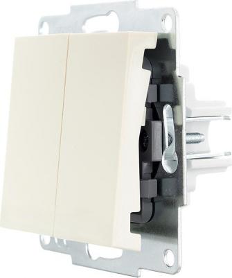 Выключатель Vesna 2 клавиши цвет кремовый – фото 7