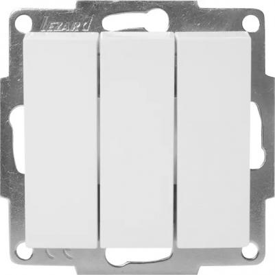 Выключатель Vesna 3 клавиши цвет белый