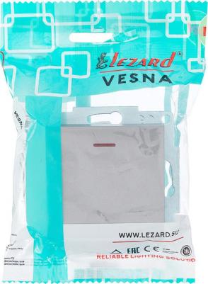 Выключатель встраиваемый Vesna 742-3588-111 1 клавиша цвет платина – фото 1