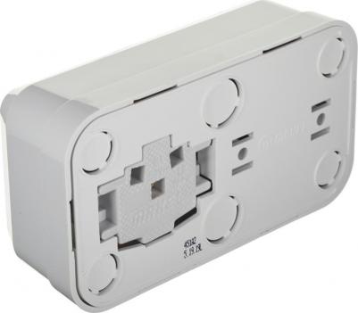 Блок выключателя с розеткой Siva Ustu 451A2 двухклавишный белый с заземлением – фото 1