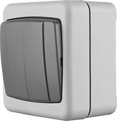 Выключатель 36064003 двухклавишный открытая установка серый IP55 – фото 3