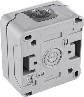 Выключатель 36064003 двухклавишный открытая установка серый IP55 – фото 4