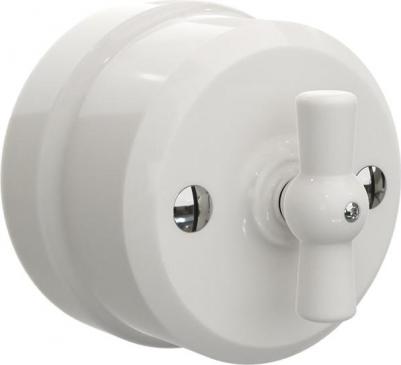 Двухклавишный фарфоровый поворотный выключатель аврора GE70403-01 – фото 1