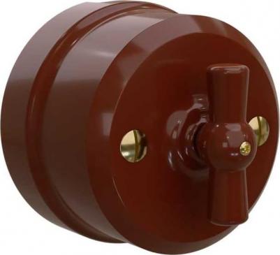 Двухклавишный фарфоровый поворотный выключатель аврора GE70403-04