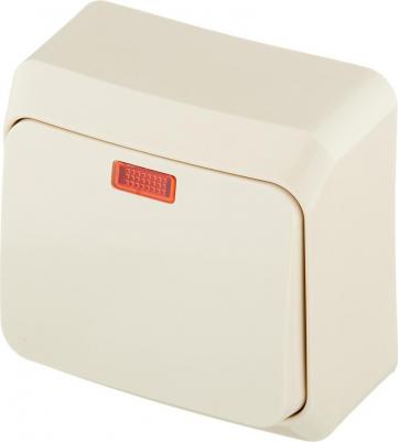 1-клавишный выключатель ОП Этюд 10А с инд. крем. SchE BA10-005K – фото 2