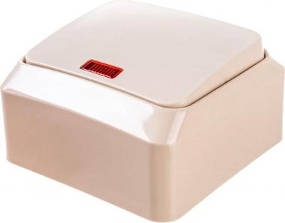 1-клавишный выключатель ОП Этюд 10А с инд. крем. SchE BA10-005K – фото 14