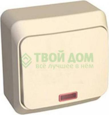 1-клавишный выключатель ОП Этюд 10А с инд. крем. SchE BA10-005K – фото 16