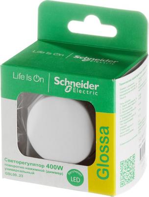 GLOSSA светорегулятор (диммер) повор-нажим, LED, RC, 400Вт, мех, белый – фото 5