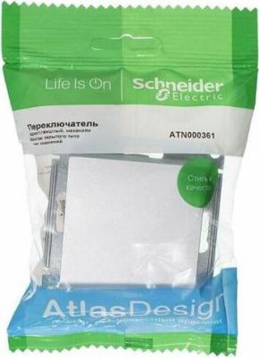Механизм переключателя 2-кл. СП AtlasDesign 10А IP20 10AX алюм. SchE ATN000365 – фото 8