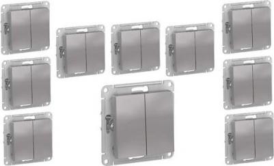 Механизм выключателя 2-кл. СП AtlasDesign 10А IP20 10AX алюм. SchE ATN000351 – фото 2