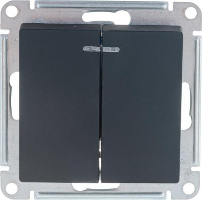 Механизм выключателя 2-кл. СП AtlasDesign 10А IP20 10AX с подсветкой карбон SchE ATN001053 – фото 4