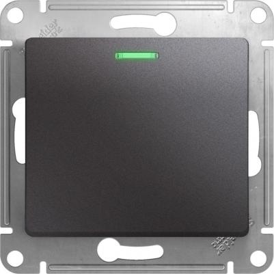 Переключатель проходной 1-кл. СП Glossa 10А IP20 10AX с подсветкой механизм графит SchE, GSL001363 – фото 2