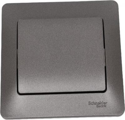 Выключатель 1-кл. СП Glossa 10А IP20 10AX в сборе графит SchE GSL001312 – фото 2