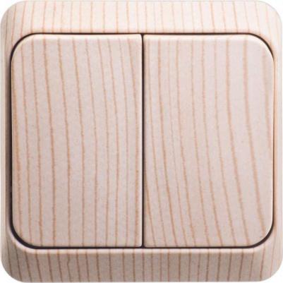 Выключатель 2-кл. ОП Этюд Дача 10А IP20 с подсветкой сосна SchE BA10-006D – фото 8