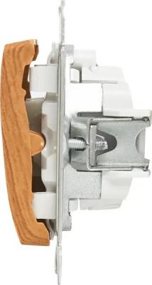 Выключатель 2-кл. СП Glossa 10А IP20 10AX с подсветкой механизм дуб SchE GSL000553 – фото 1