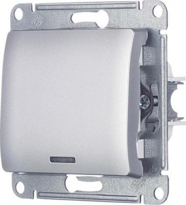 Выключатель Glossa GSL000313 одноклавишный скрытая установка алюминий с подсветкой – фото 4