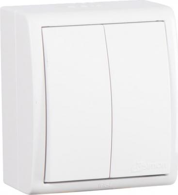 15 Aqua Белый Выключатель 2-клавишный наружный, IP54