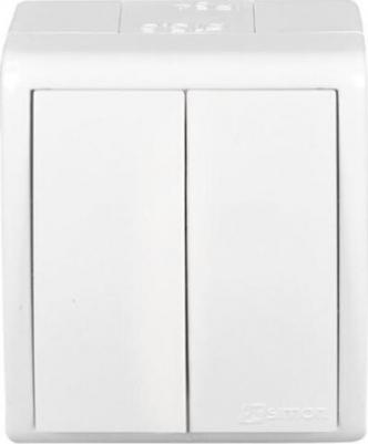 15 Aqua Белый Выключатель 2-клавишный наружный, IP54 – фото 1