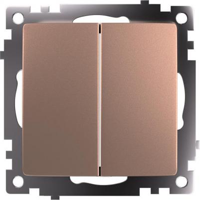 Переключатель 2-клавишный, 250В, 10А, серия Катрин, шампань, GLS10-7107-02, цена за 1 шт