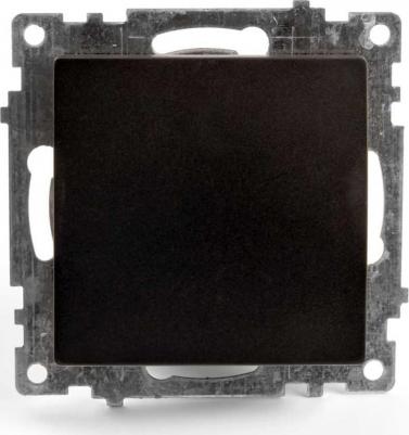 Выключатель 1-клавишный 250В, 10А, серия Катрин, GLS10-7103-05, черный, цена за 1 шт – фото 1