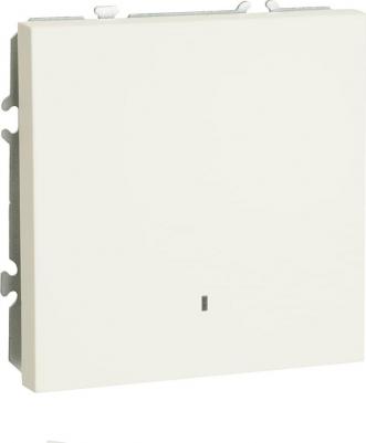 Выключатель 1-клавишный c индикатором, 250В, 10А, серия Эмили, RSW10-5101-01, белый фарфор, soft touch, цена за 1 шт