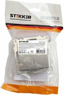 Выключатель 1-клавишный c индикатором, 250В, 10А, серия Катрин, серебро, GLS10-7101-03, цена за 1 шт – фото 1