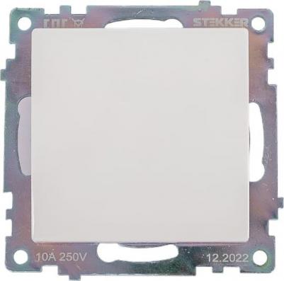 Выключатель электрический 1-клавишный, серия Катрин, GLS10-7103-01, белый, цена за 1 шт – фото 2