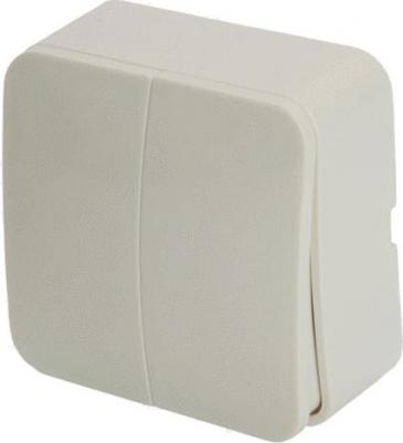 Выключатель открытой установки 2-клавишный, 250В, 10А, IP20, серия София, белый, MSW10-20-01, цена за 1 шт