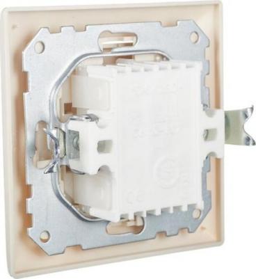 Переключатель с рамкой одноклавишный на 2 направления скрытая установка бежевый