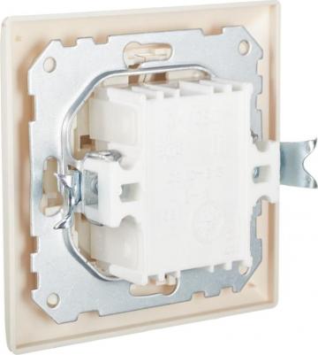 Выключатель с рамкой двухклавишный скрытая установка бежевый с подсветкой – фото 2