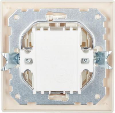 Выключатель с рамкой двухклавишный скрытая установка бежевый с подсветкой – фото 4